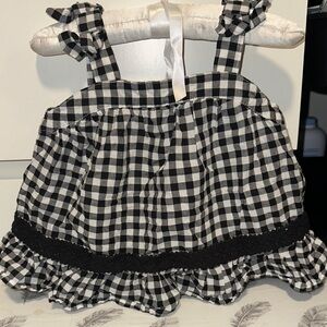 Janie and Jack Black and White Checkered Tank Top